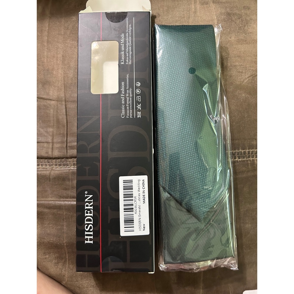 HISDERN Emerald Green Necktie Wedding Formal Dress Neck Tie for Men‎